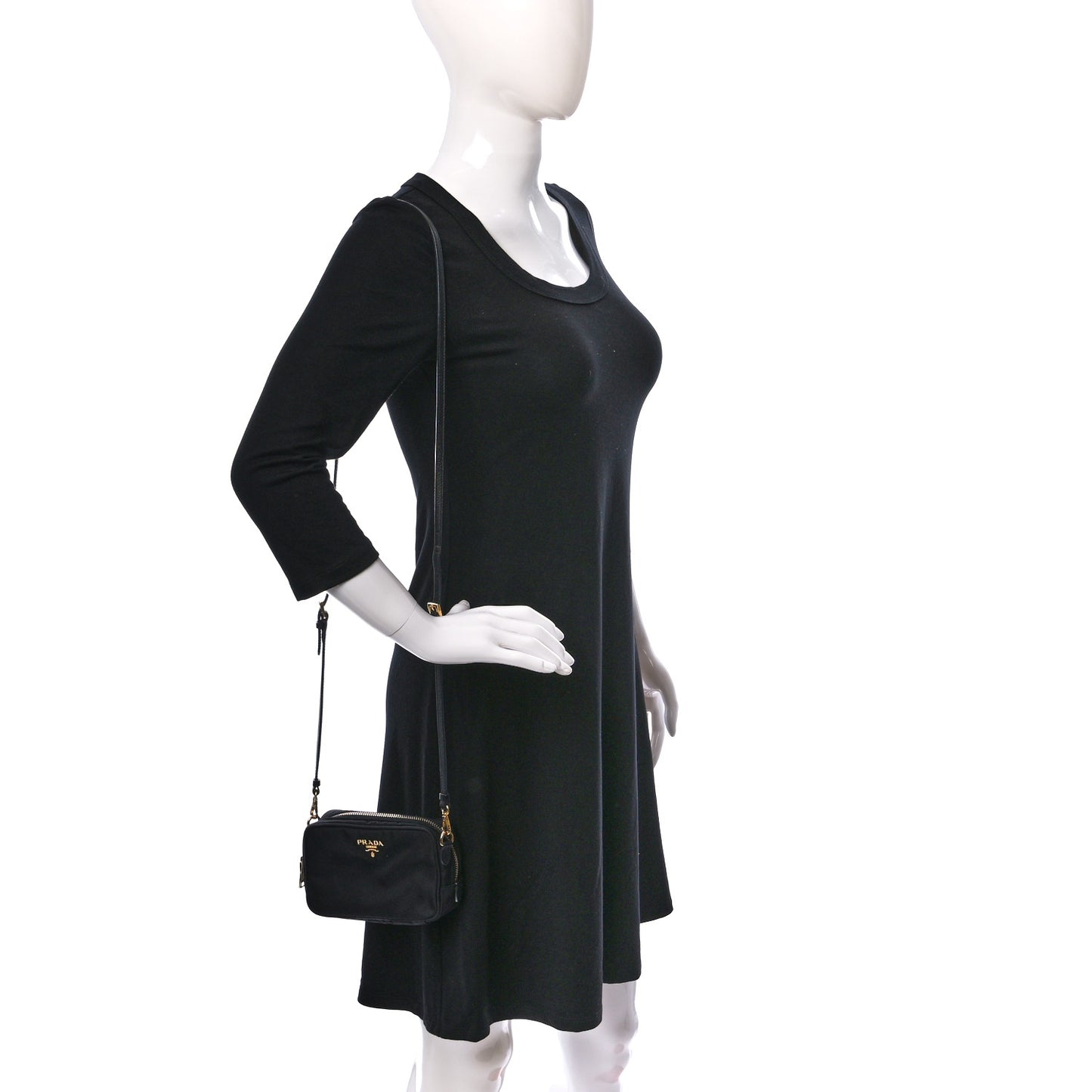 Tessuto Nylon Mini Camera Crossbody Bag Black