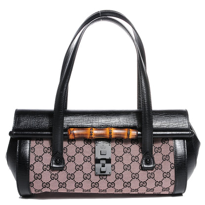 Gucci Monogram Bamboo Bullet Handbag Black 1 of 7
