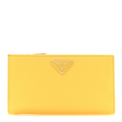 Prada Saffiano Triangle Continental Zip Wallet Soleil 1 of 9