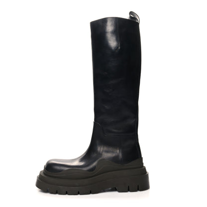 Bottega Veneta Calfskin The Tire High Boots 37.5 Black Camping 1 of 8