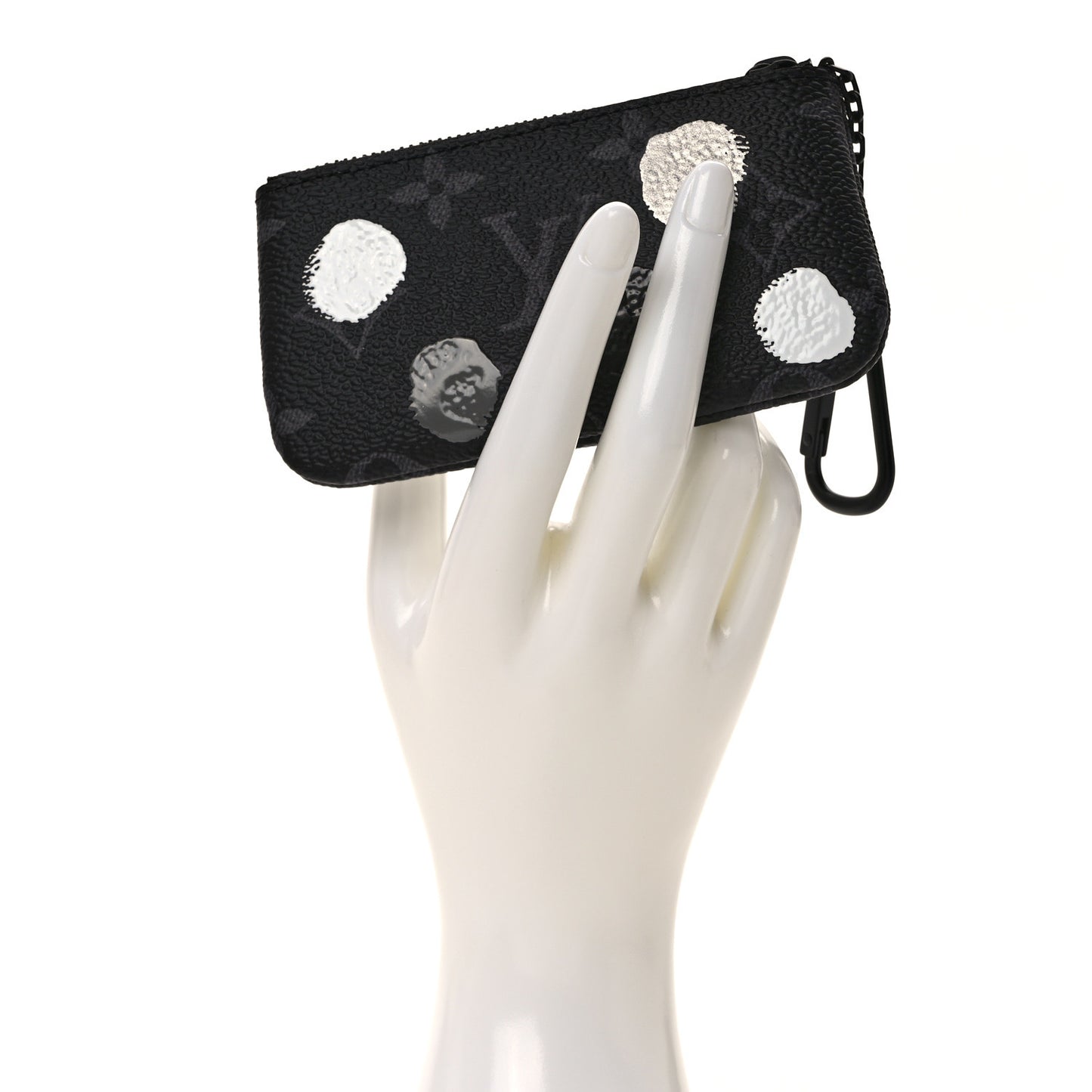 LV X YK Monogram Eclipse Key Pouch Black Silver