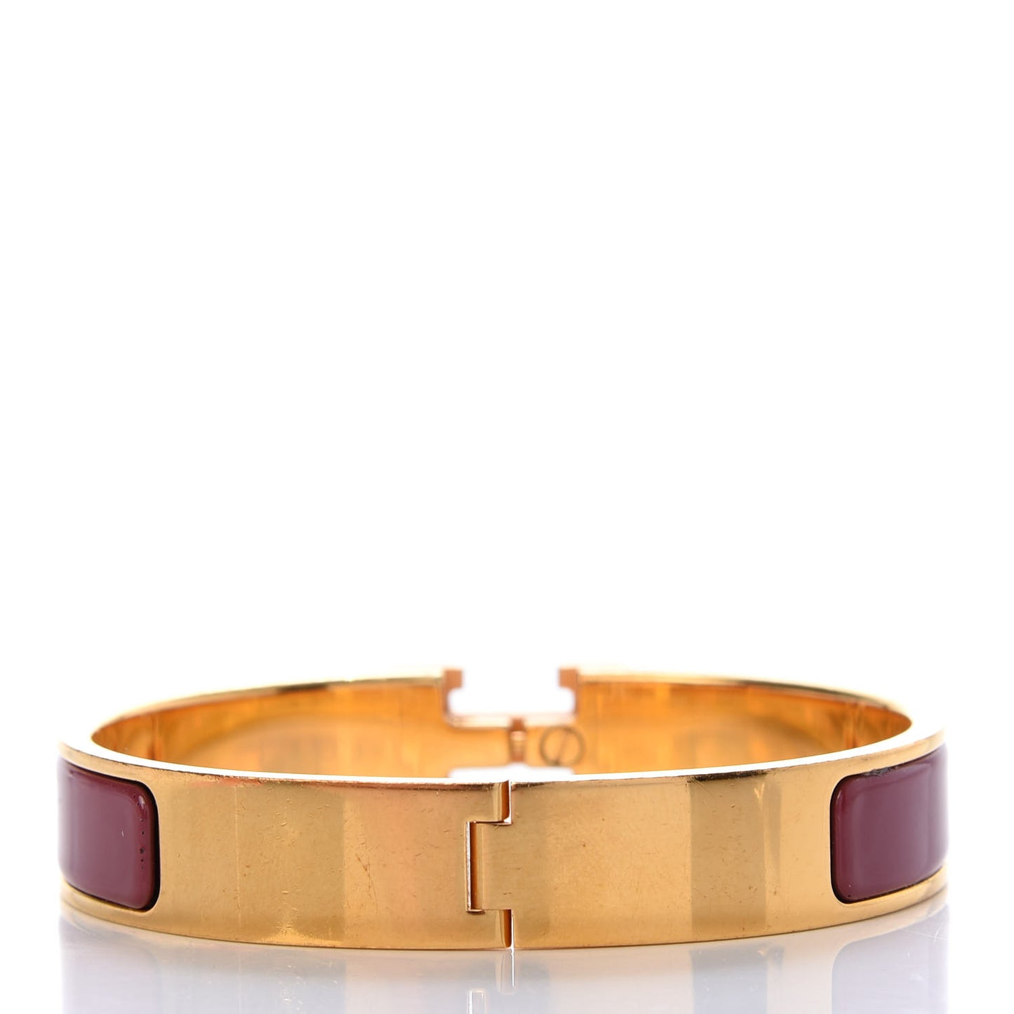 Enamel Narrow Clic Clac H Bracelet GM Rouge