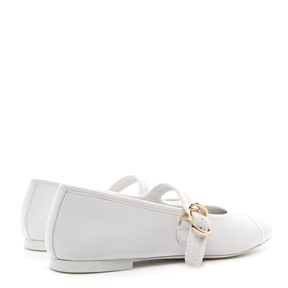 Chanel Lambskin Mary Jane Flats 38 White 4 of 9