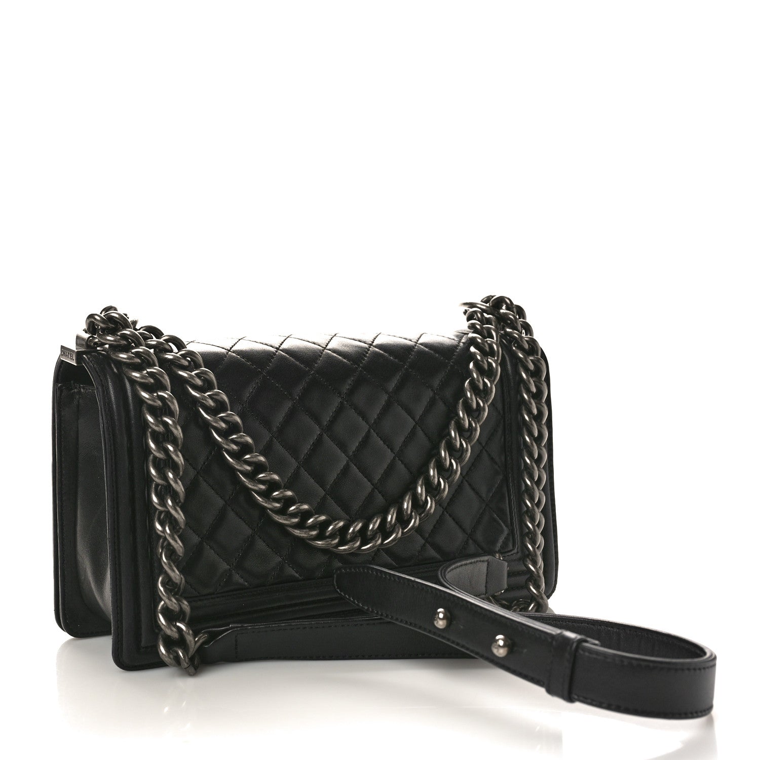 Chanel Lambskin Quilted Medium Boy Flap Black 3 of 10