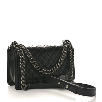 Chanel Lambskin Quilted Medium Boy Flap Black 3 of 10