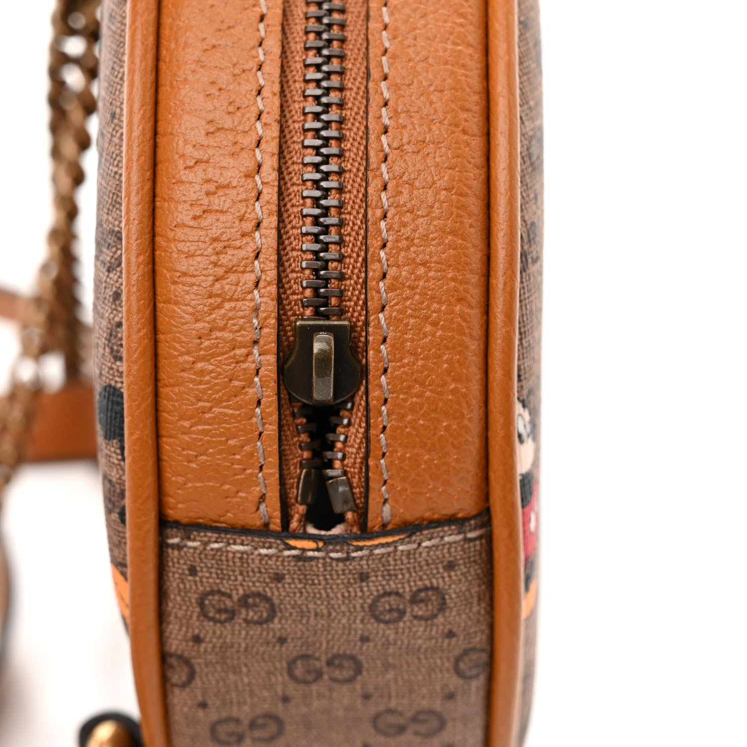 Gucci X DISNEY Mini Vintage GG Supreme Monogram Mickey Mouse Round Backpack Beige Vintage Sun Oil 11 of 11