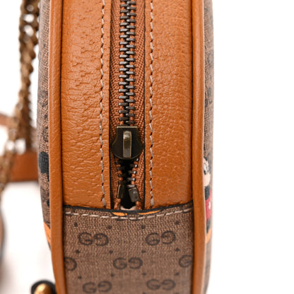 Gucci X DISNEY Mini Vintage GG Supreme Monogram Mickey Mouse Round Backpack Beige Vintage Sun Oil 11 of 11