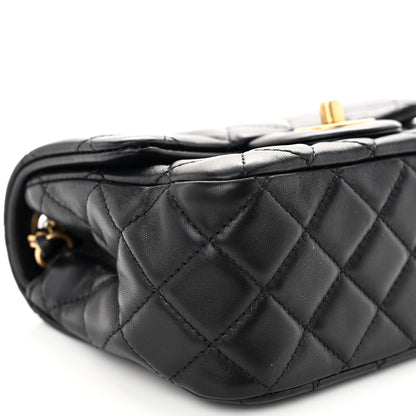 Chanel Lambskin Quilted Mini Pearl Crush Flap Black 9 of 10