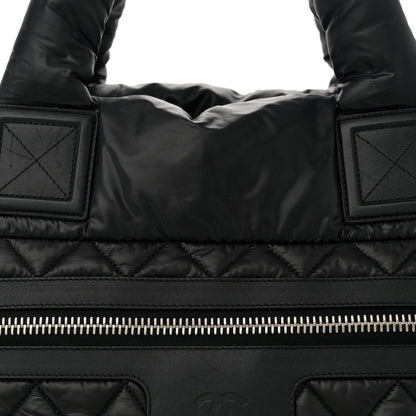 Chanel Nylon Quilted Large Coco Cocoon Tote   Black 8 of 10