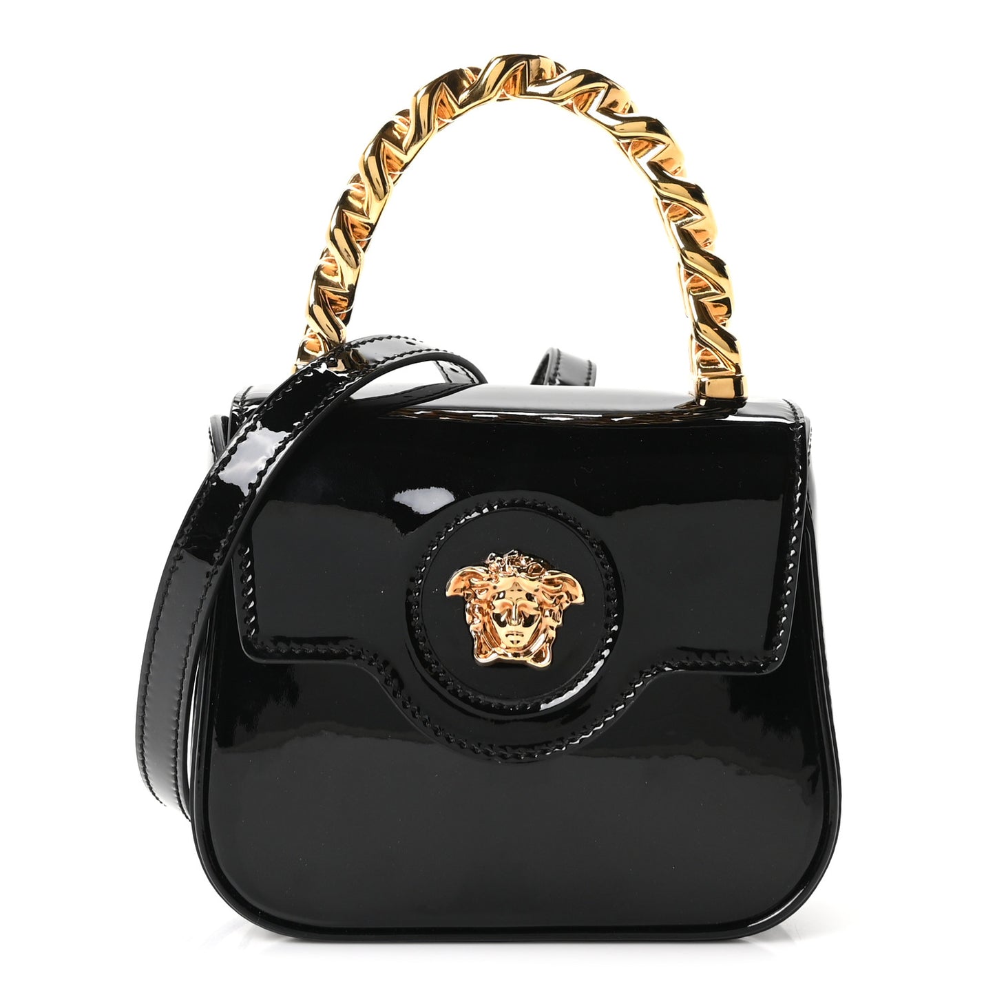 Patent Mini La Medusa Bag Black
