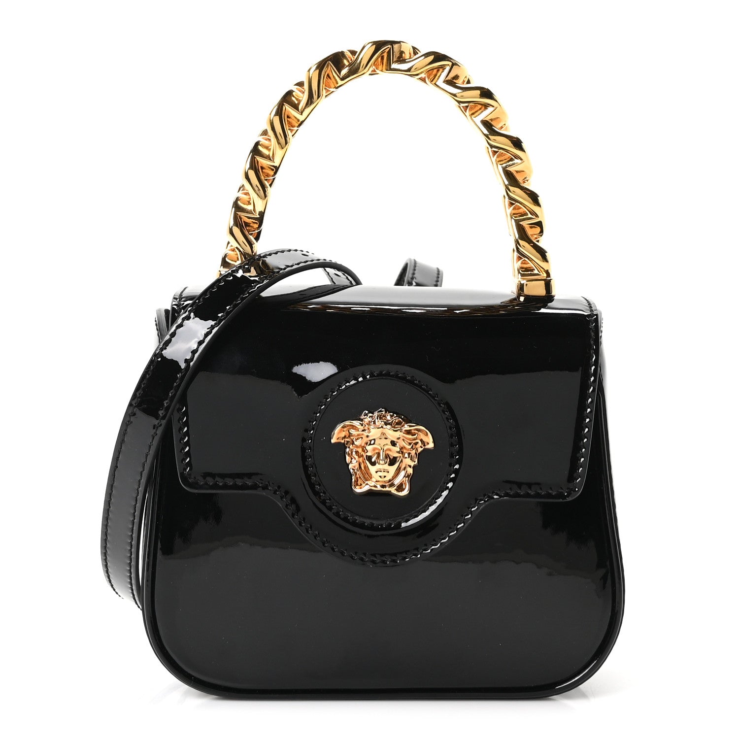 Versace Patent Mini La Medusa Bag Black 1 of 9