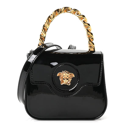 Versace Patent Mini La Medusa Bag Black 1 of 9