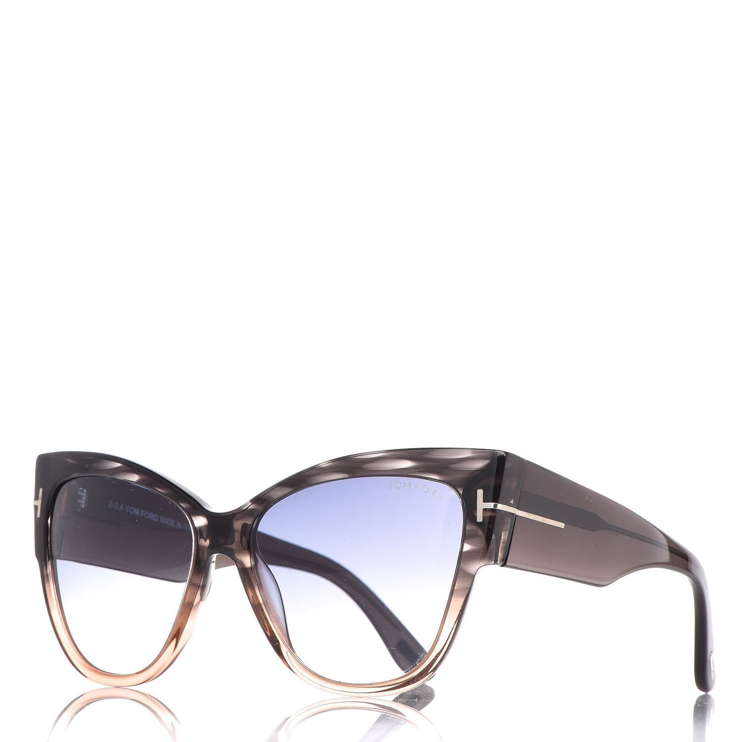 Acetate Anoushka Cat Eye Sunglasses TF371 Melange Grey Peach
