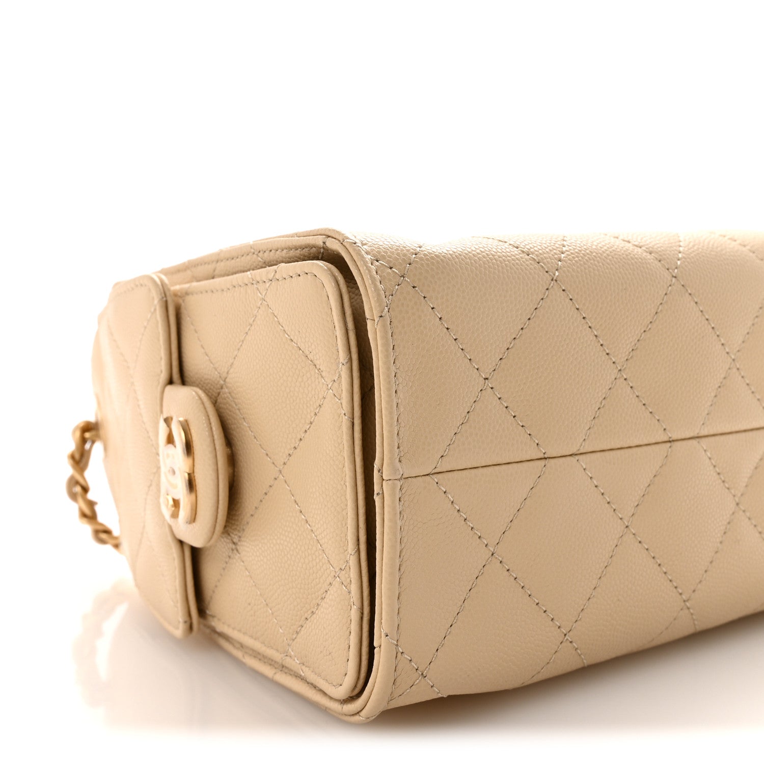 Chanel Caviar Quilted Mini Chanel 25 Handbag Beige 9 of 11