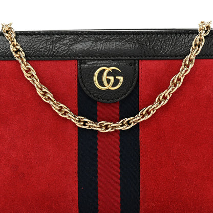 Gucci Suede Patent Web Small Ophidia Chain Shoulder Bag Hibiscus Red Black 8 of 10