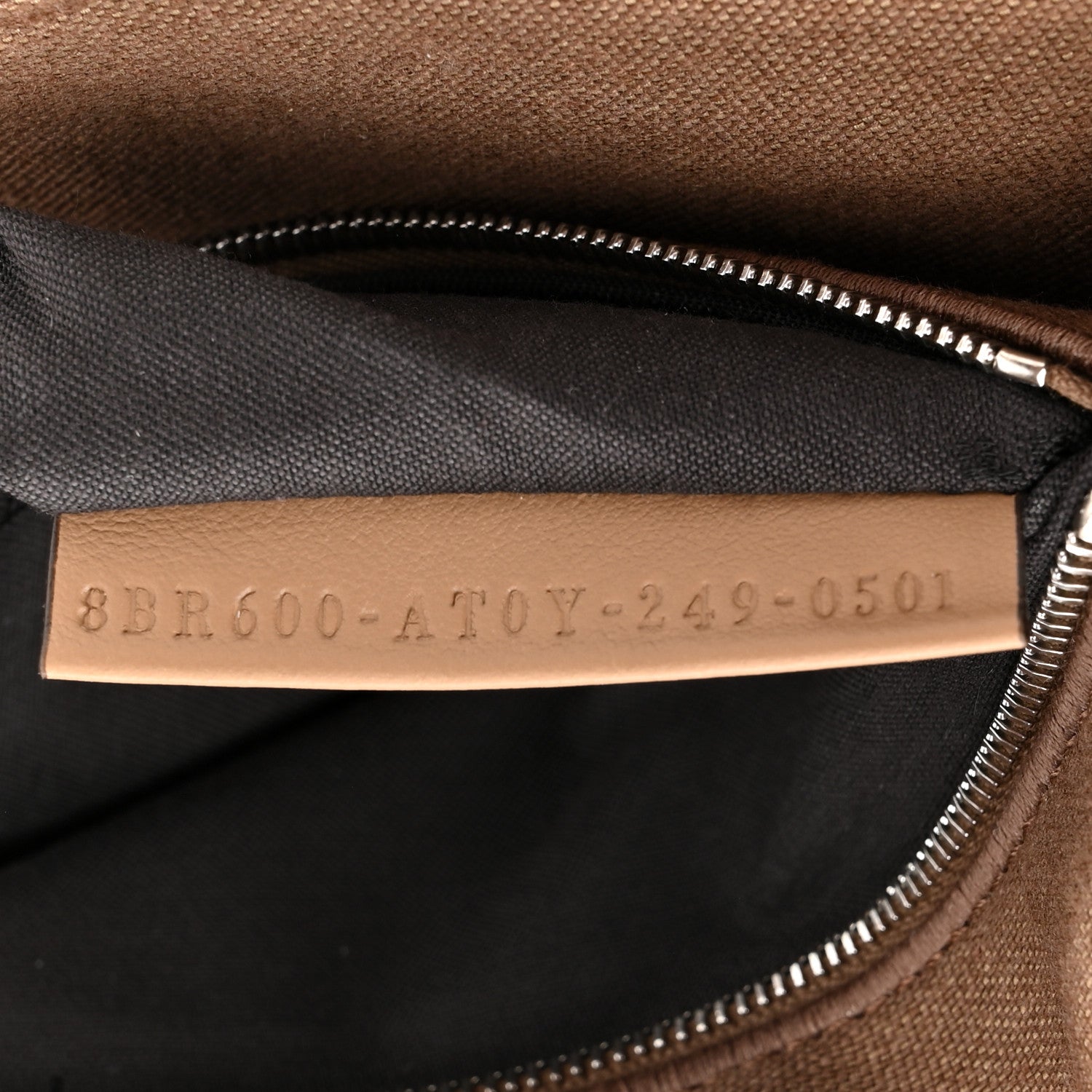 Fendi Velvet Jacquard FF Crystal Baguette Cappuccino 7 of 10