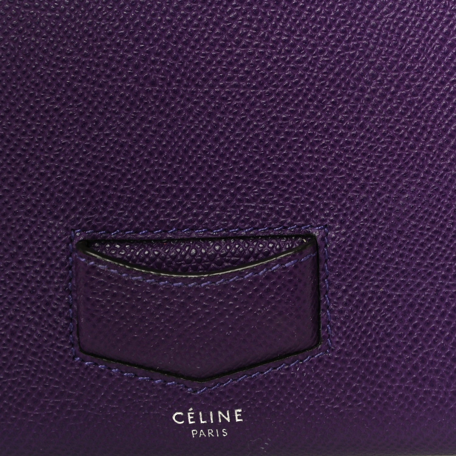 Celine Grained Calfskin Large Trotteur Multifunction Flap Wallet Purple 13 of 14