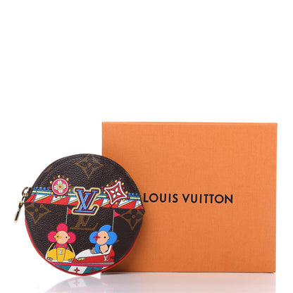 Louis Vuitton Monogram 2020 Christmas Animation Bumper Cars Round Coin Purse Coquelicot 11 of 11