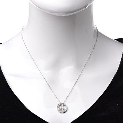 Tiffany Platinum Diamond Small Peace Sign Pendant Necklace 2 of 7