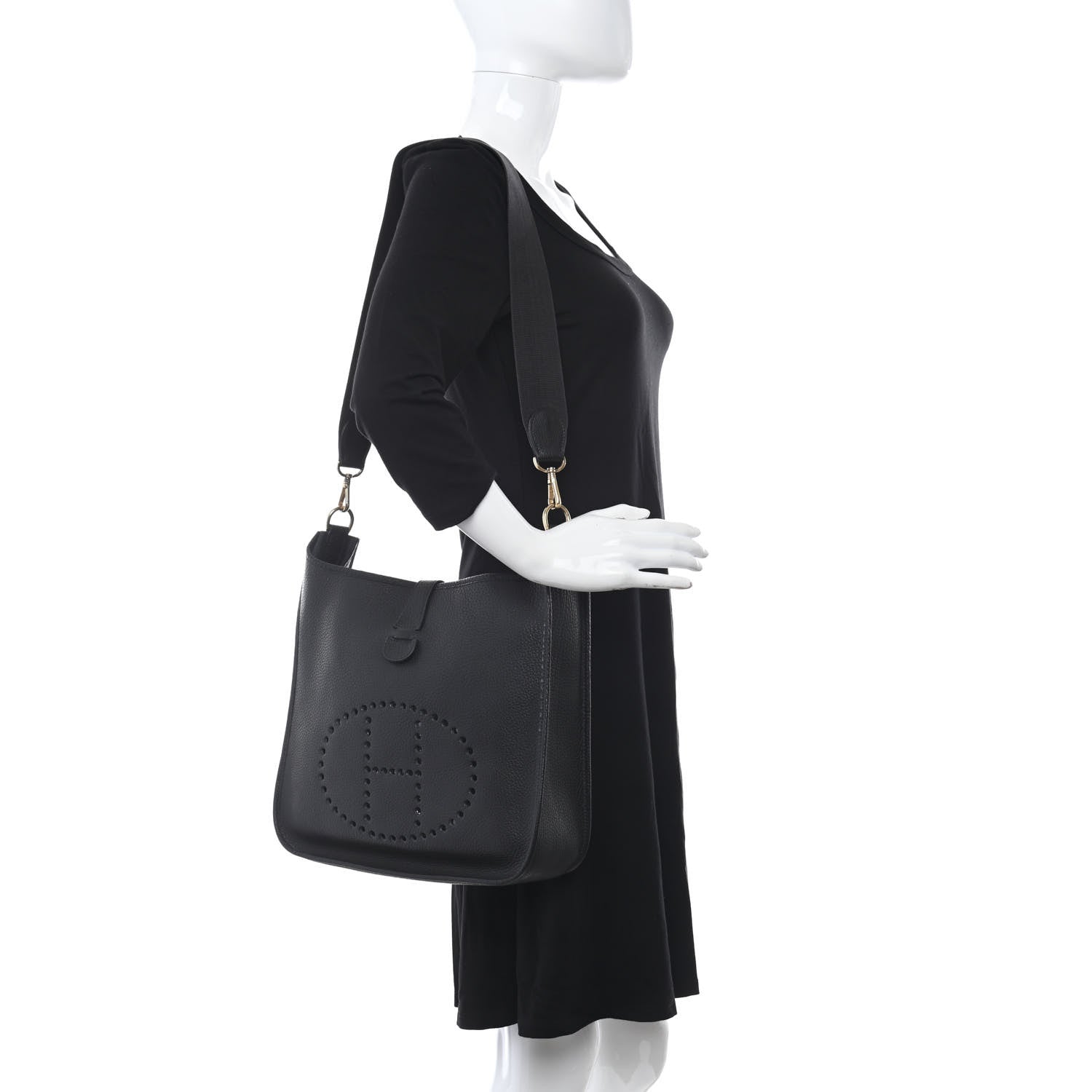 Hermes Taurillon Clemence Evelyne III GM Black 2 of 10