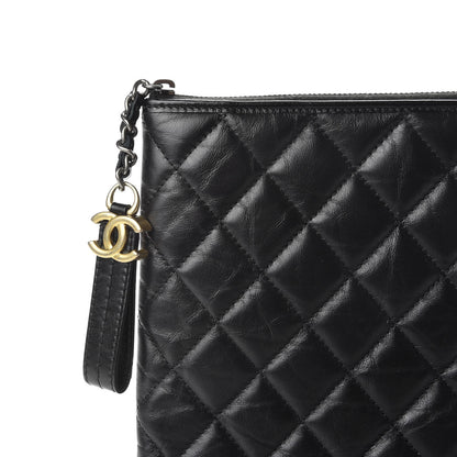 Chanel Aged Calfskin Quilted Large Gabrielle Cosmetic Case Black 8 of 8