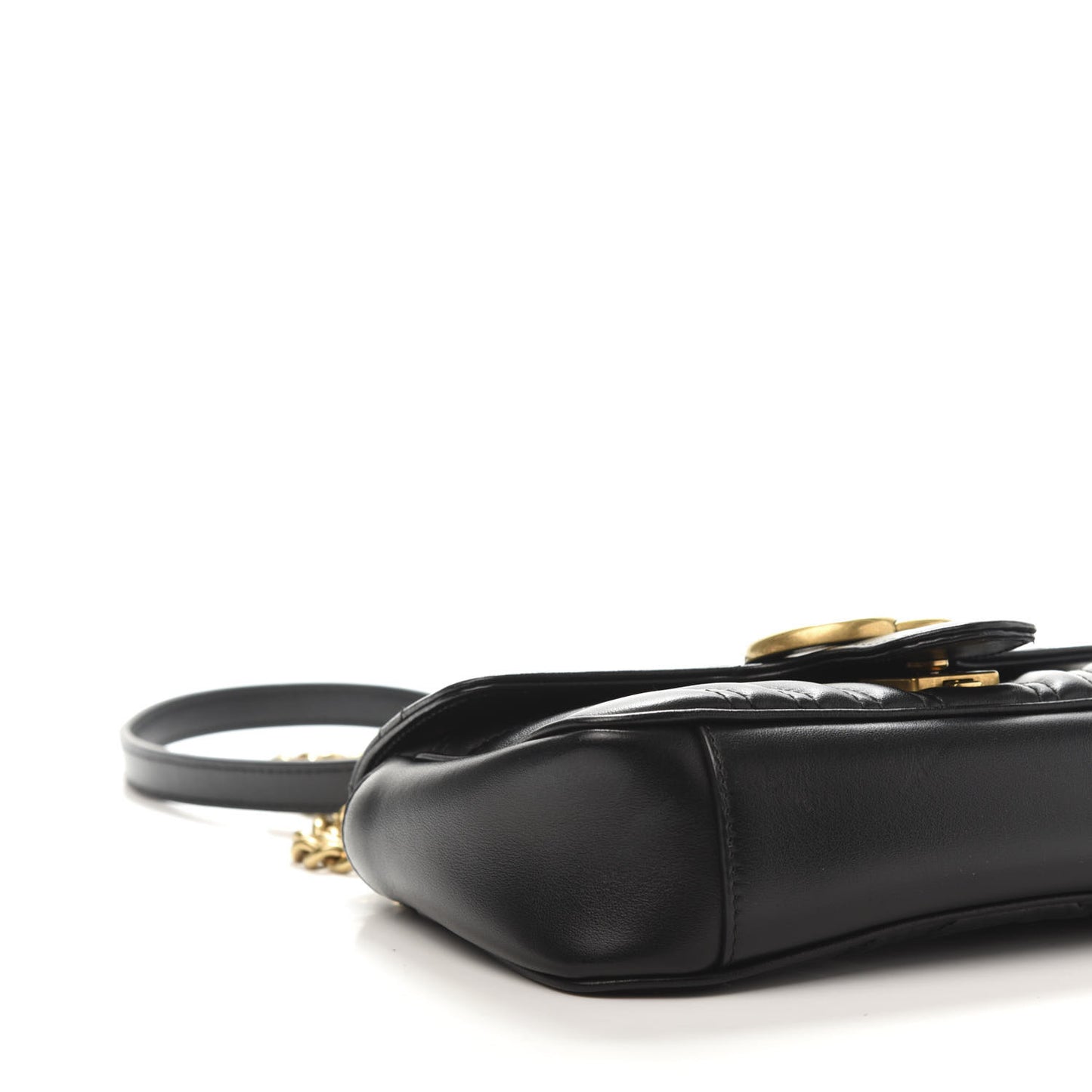 Calfskin Matelasse Mini GG Marmont Shoulder Bag Black