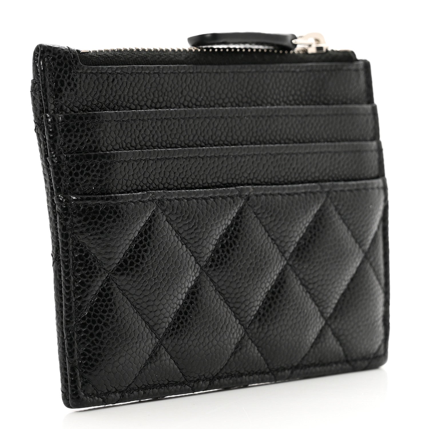Chanel Caviar Quilted CC Zip Card Holder Black 3 of 7
