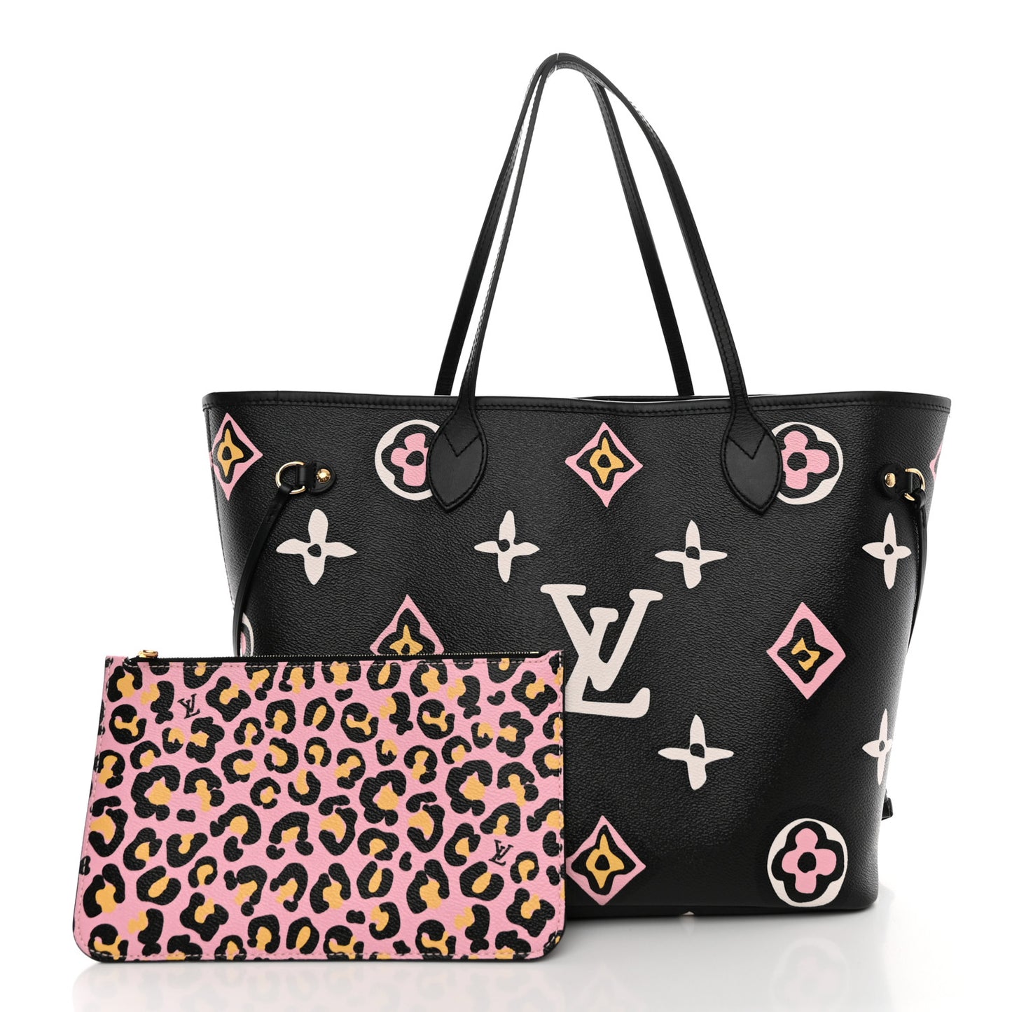 Monogram Giant Wild at Heart Neverfull MM Black