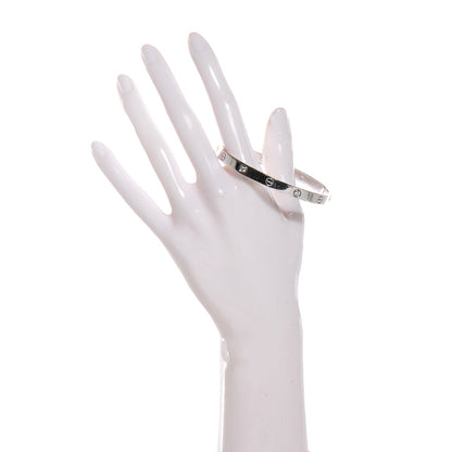 Cartier 18K White Gold 4 Diamond LOVE Bracelet 19 2 of 6