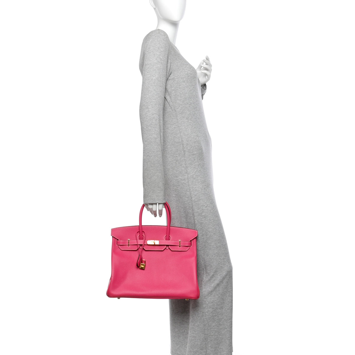 Hermes Epsom Horseshoe Birkin 35 Rose Tyrien Bleu Indigo 2 of 15