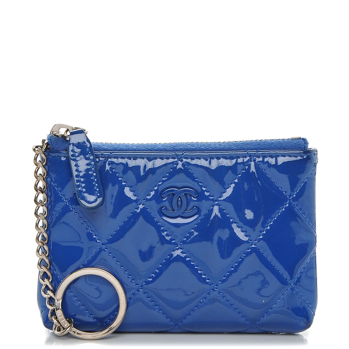 Patent Quilted Key Holder Case Dark Blue