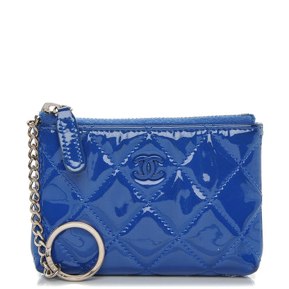 Chanel Patent Quilted Key Holder Case Dark Blue 1 of 7
