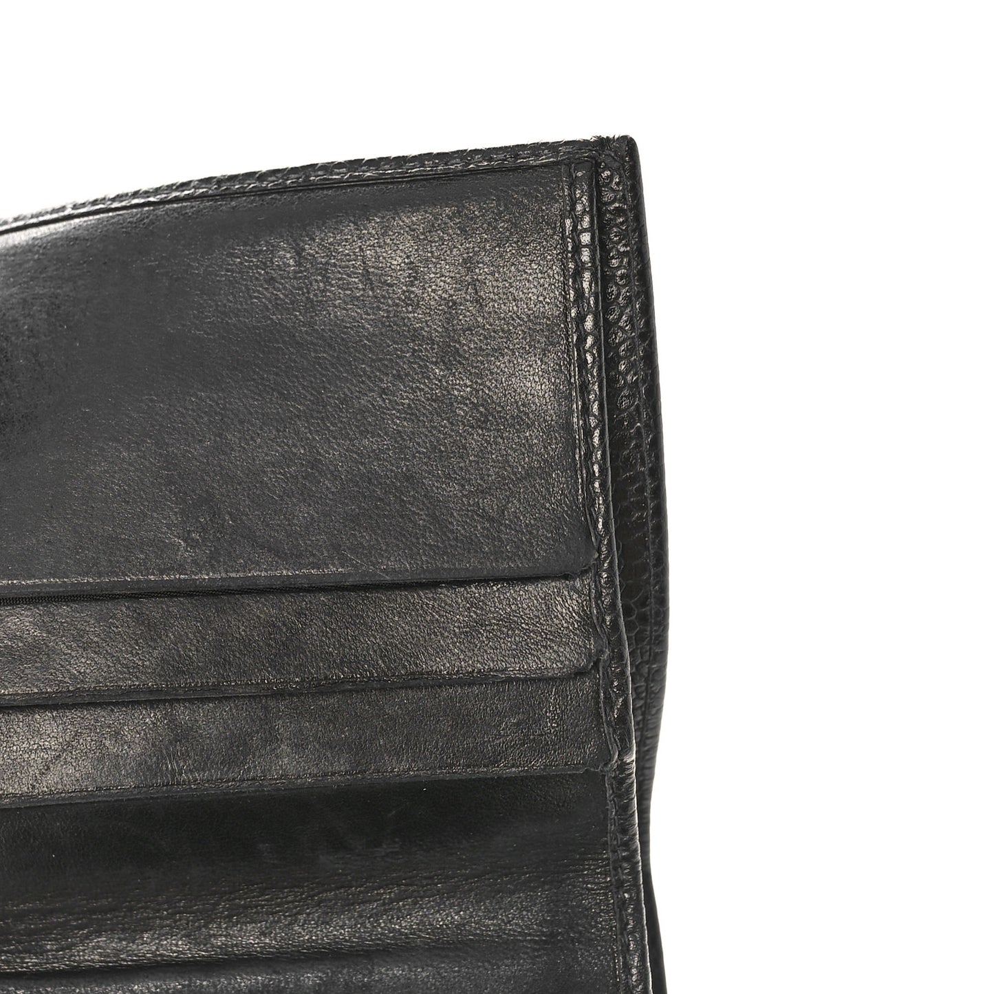 Caviar Timeless CC Compact Flap Wallet Black