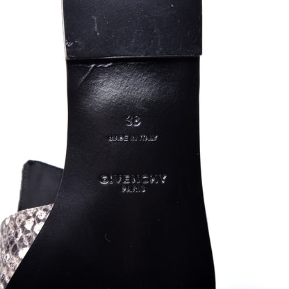 Givenchy Calfskin Python Print 4G Flat Sandals 38 Stone Grey 9 of 11