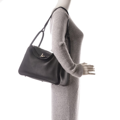 Hermes Taurillon Clemence Lindy 30 Black 2 of 16