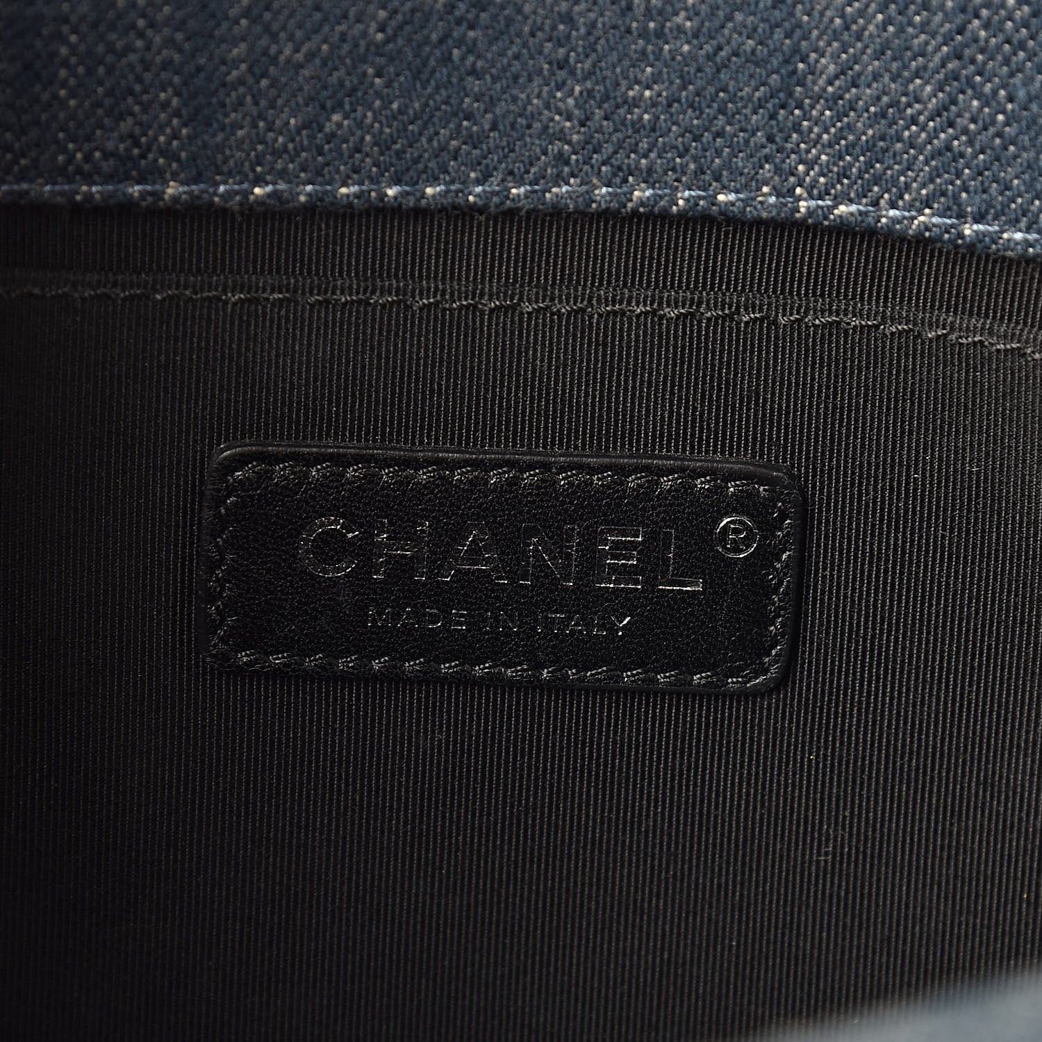 Chanel Denim Embossed Medium Boy Flap Blue 6 of 12