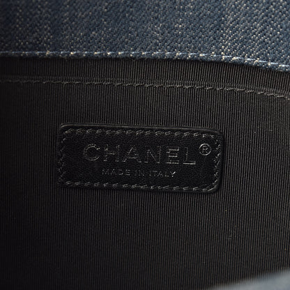 Chanel Denim Embossed Medium Boy Flap Blue 6 of 12