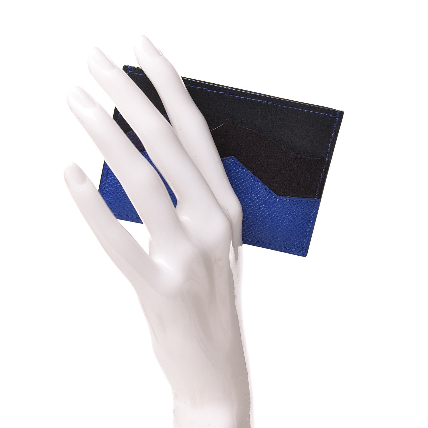 Hermes Epsom Evercalf Evercolor Sombrero Les Petits Chevaux Card Holder Bleu Royal Bleu Indigo Encre Obscur 2 of 7