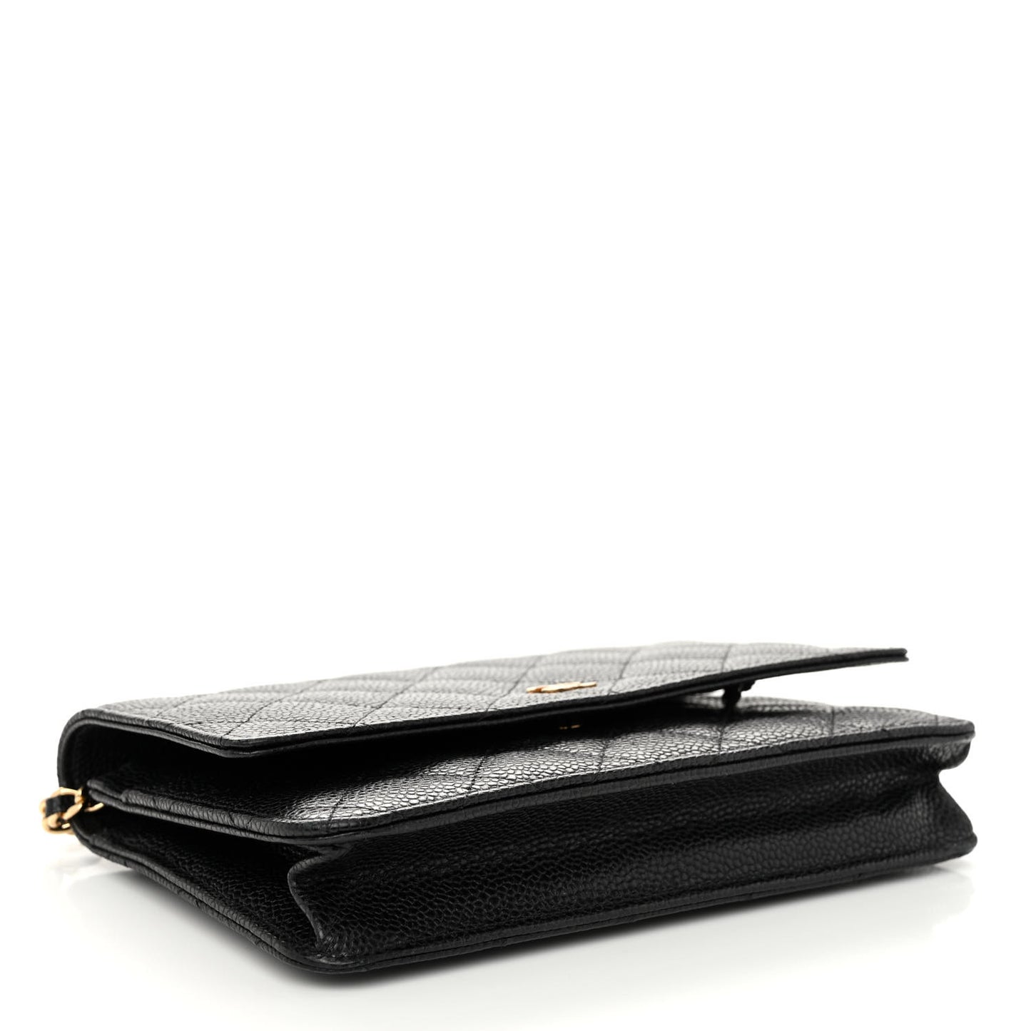 Caviar Quilted Wallet on Chain WOC Black