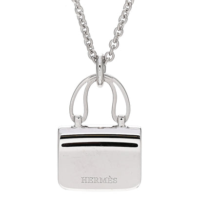 Hermes 18K White Gold Diamond Constance Amulettes Pendant Necklace 4 of 6
