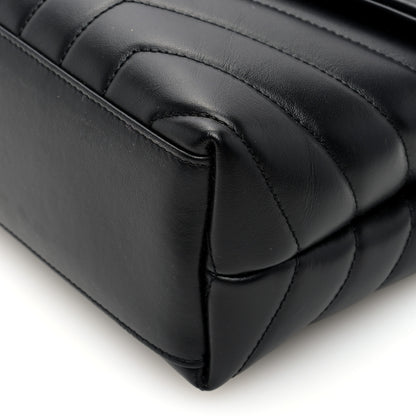 Saint Laurent Calfskin Y Quilted Monogram Small Loulou Chain Satchel Black 9 of 9