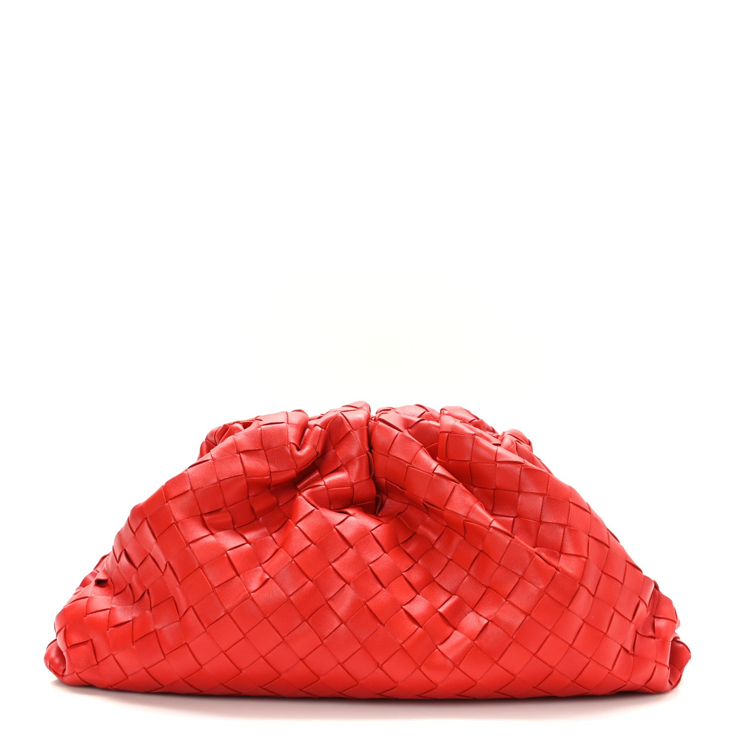 Bottega Veneta Nappa Maxi Intrecciato The Pouch Oversized Clutch Bright Red 1 of 8