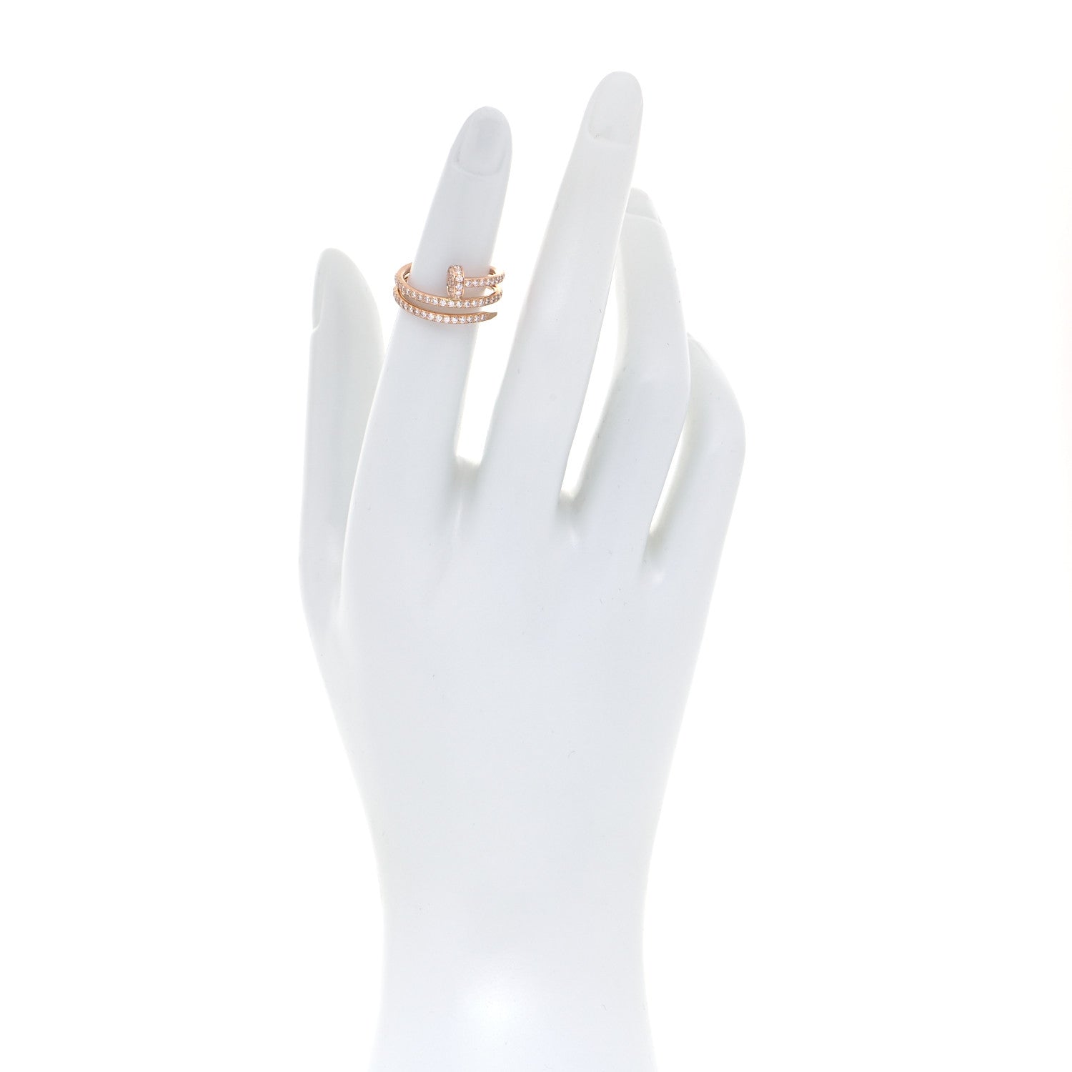 Cartier 18K Pink Gold Diamond Double Juste Un Clou Paved Ring 49 4.75 3 of 16