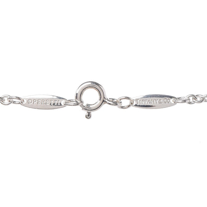 Tiffany Sterling Silver Pink Pearl 9-9.5mm Elsa Peretti Open Heart Lariat Necklace 7 of 8
