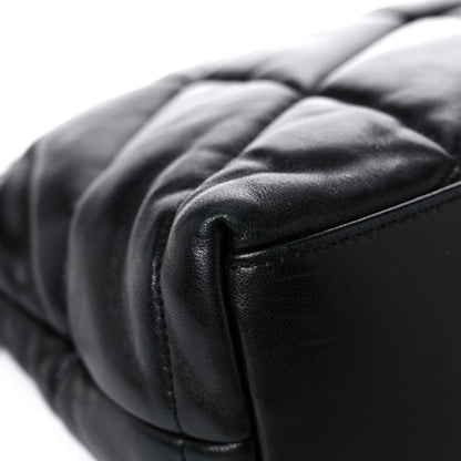 Saint Laurent Lambskin Quilted Small Loulou Puffer Monogram Chain Satchel Black 11 of 14