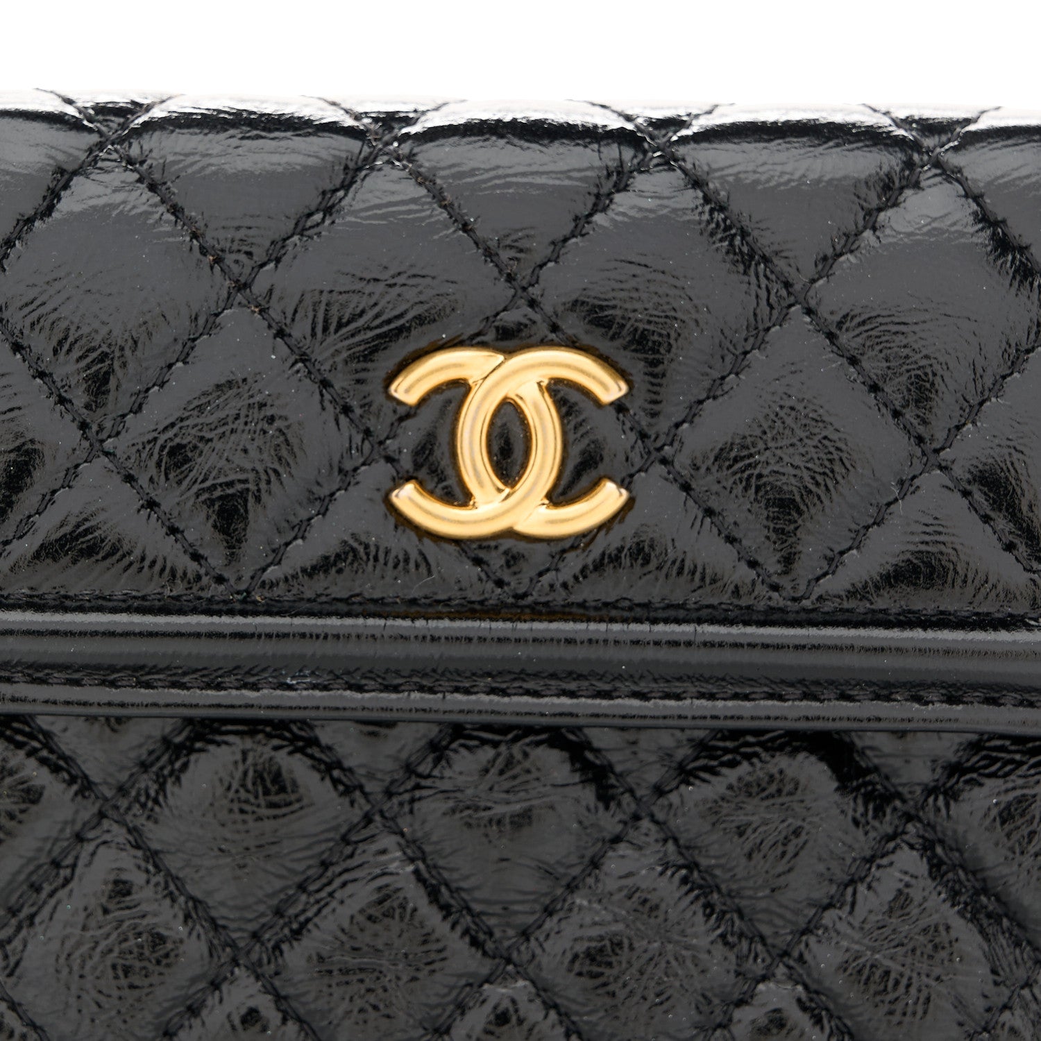 Chanel Shiny Aged Calfskin Quilted Waist Belt Bag Black 9 of 11