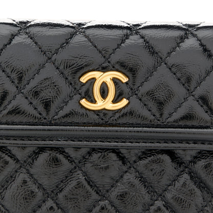 Chanel Shiny Aged Calfskin Quilted Waist Belt Bag Black 9 of 11