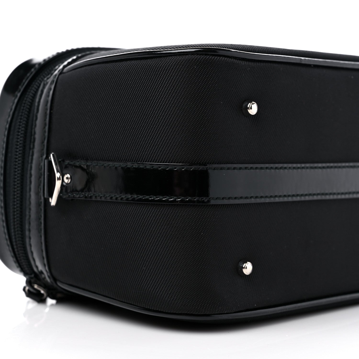 Gucci Canvas Patent Calfskin Bamboo Cosmetic Case Black 10 of 13