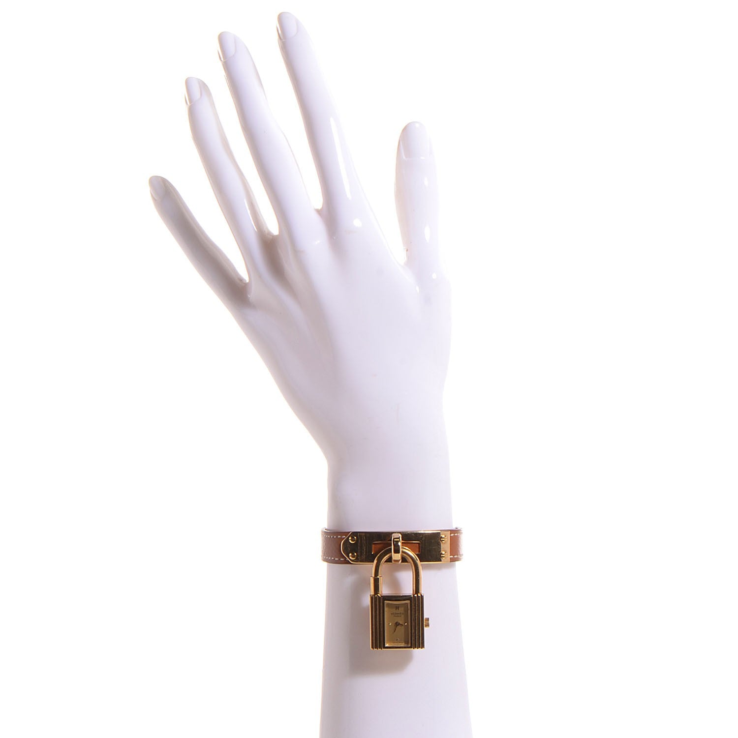 Hermes Stainless Steel Courchevel 20mm Kelly Cadena Quartz Watch Gold 2 of 7