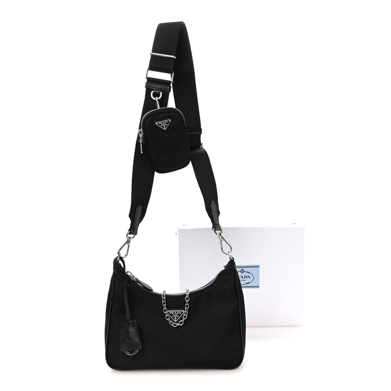 Prada Nylon Re-Edition 2005 Shoulder Bag Black Black 12 of 12